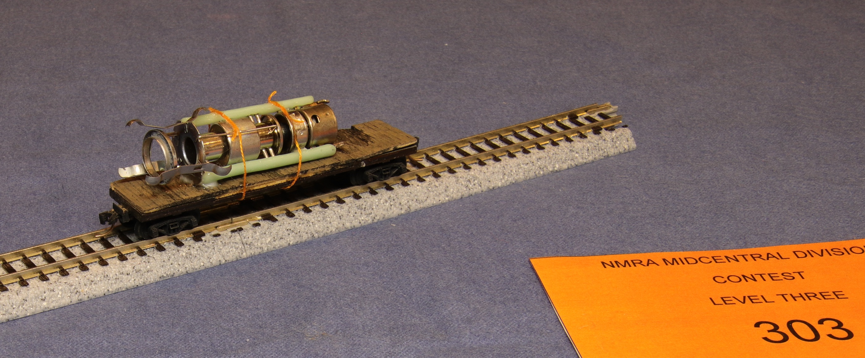 Flat car with load
